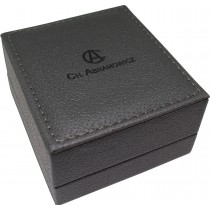 Universal Ohrring Box Leder grau 88x96x52mm Hartplastik mit Lederauflage, Verpackung