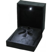 Schmuck Verpackung LED  schwarz Samt mit Beleuchtung  Armband Ohrring
