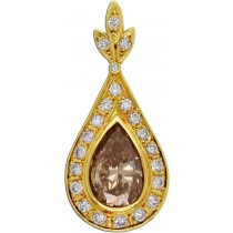 Anhänger Gelbgold 750 Champagner Diamant 4.55ct Brillanten 