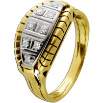 Diamantring Gold Weißgold 585 14K Diamanten Antikschmuck