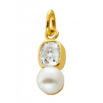 Diamantanhänger Gold 585 14K Diamant  Akoyaperle Antikschmuck