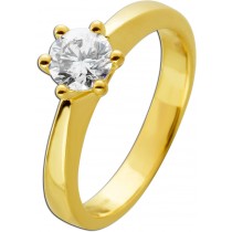 Verlobungsring Gelbgold 585 14K Solitär Brillant 0.80ct GIA Zertifikat
