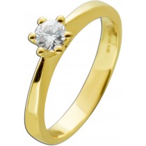 Verlobungsring Gelbgold 585 14K Solitär Diamant 0.32ct GIA Zertifikat