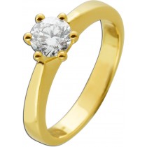 Verlobungsring Gelbgold 585 14K Solitär Brillant 0.80ct GIA Zertifikat