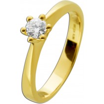 Verlobungsring Gelbgold 585 14K Solitär Diamant 0.30ct GIA Zertifikat