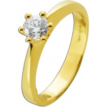 Verlobungsring Gelbgold 585 14K Solitär Diamant 0.50ct GIA Zertifikat