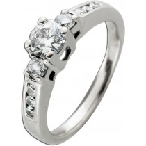 Diamantring Weißgold 750 18K Diamanten 0.55-0.56ct. W  
