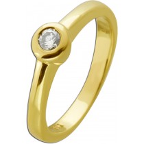 Brillantring Gold 585 14K Solitär Diamant 0.15ct.TW 