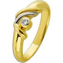 Solitärring Gold Weißgold 750 18K Solitär Diamant 0.07ct.  