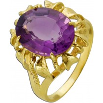Amethyst Ring Gold 585 14K lila Edelstein Antikschmuck