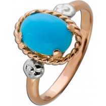 Türkis Ring Rosegold Weißgold 750 18K Antikschmuck 