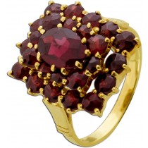 Granat Ring Gold 333 8K rote Edelsteinen Antikschmuck