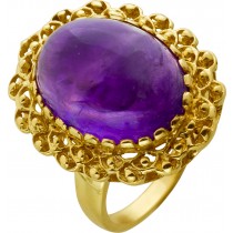 Amethyst Ring Gold 585 14K lila Edelstein Antikschmuck