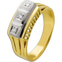 Diamantring Gold Weißgold 585 14K Diamanten Antikschmuck