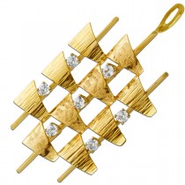 Brillant Anhänger Gelbgold 585 14K Diamanten Antikschmuck