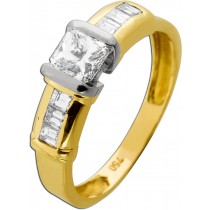 Diamantring Gold Weißgold 750 18K Diamanten 1.17ct. 