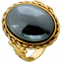Hämatit Ring Gold 333 8K grauer Edelstein Antikschmuck