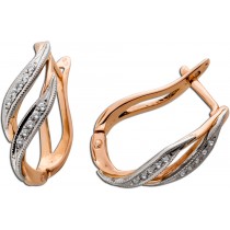 Creolen Rosegold 583 Weißgold 14K Zirkonia Antikschmuck