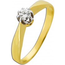 Solitärring Gold Weißgold 585 14K Diamant Antikschmuck 