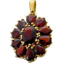 Granat Anhänger Gold 333 8 Karat weinrote Edelsteine 3.4ct 