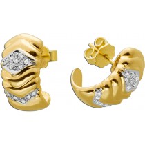 Brillant Halbcreolen Gold Weißgold 585 14K Diamanten 0.24ct