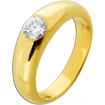 Solitärring Gold 750 Solitär Diamant Antikschmuck