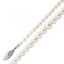 Perlenkette 44cm japanische Akoyaperlen 7.4-4.5mm Gelbgold 585 14K