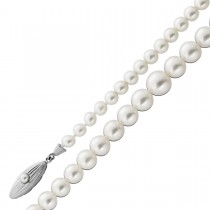 Perlenkette 44cm japanische Akoyaperlen 7.4-4.5mm Gelbgold 585 14K