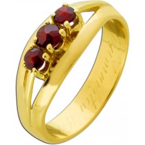 Granat Ring Gold 585 14K rote Edelsteine Antikschmuck