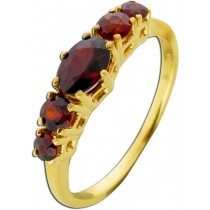 Granatring Gold 333 5 rote Granat Edelsteine ca. 0.48ct 