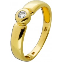 Solitärring Gold 585 14K Solitär Brillant 0.10ct TW VSI  