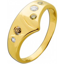 Diamantring Gold 585 14K fancy Diamanten Antikschmuck