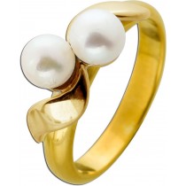 Perlenring Gold 900 21 Karat Japanische Akoyaperlen