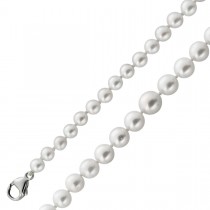 Perlenkette japanische Akoyaperlen 5.1-8.6mm Silber 925 