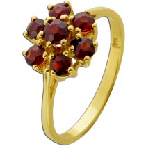 Granat Ring Gelbgold 333 8K rote Edelsteine Antikschmuck