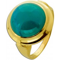 Türkis Ring Gold 585 14K grüner Edelstein Antikschmuck