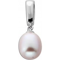 Perlenanhänger Weißgold 750 18K japanische Biwaperle 12.8mm 