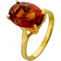 Citrin Ring Gold 750 18K orange cognac Edelstein 7ct 