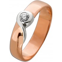 Solitärring Rosegold 585 Brillant 0.15ct Lupenrein Verlobungsring  