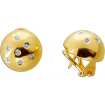 Brillant Kugel Ohrstecker Clips Gold 750 18k Brillanten 