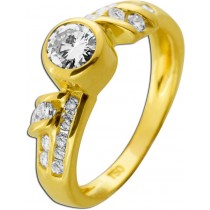 Brillantring Gold 750 18 Karat Diamanten 0.80ct. Lupenrein