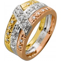 Trinity Ring Gold Weißgold Rosegold 585 14K Diamanten 0.24ct