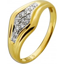 Diamantring Gold 585 Weißgold 14K Brillanten 0.26ct. TW VVS 