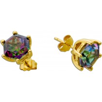 Topas Ohrstecker Gold 585 14k grün Edelsteine 5.8ct
