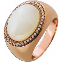 Mondsteinring Rosegold 333 8K rosa Edelstein 15.5ct synth. Brillanten