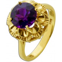 Amethyst Ring Gold 585 14K lila Edelstein Antikschmuck 