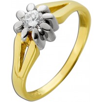 Brillant Verlobungsring Gold 585 Weißgold 14K Diamant Antikschmuck