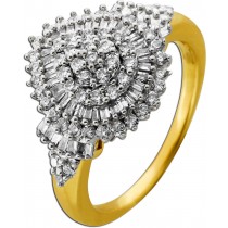 Brillantring Tropfen Gold 585 14 Karat Diamanten 1.50ct 
