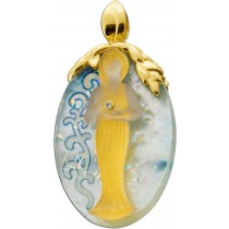 Citrin Maria Magdalena Anhänger Gold 585 14K Brillant Perlmutt 