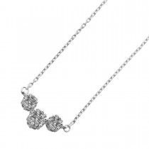 Brillantkette Halo Collier Weißgold 585 14 K  0.21ct 